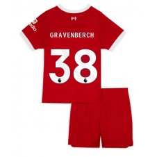 Liverpool Ryan Gravenberch #38 Hemmaställ Barn 2023-24 Korta ärmar (+ Korta byxor)